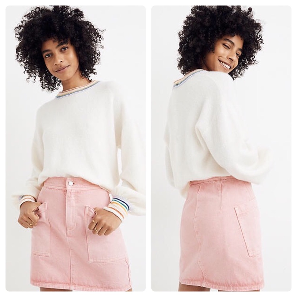 Madewell rigid Denim Pink Mini Skirt high waist